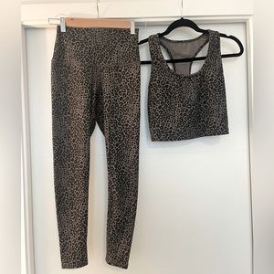 Cheetah print matching yoga set